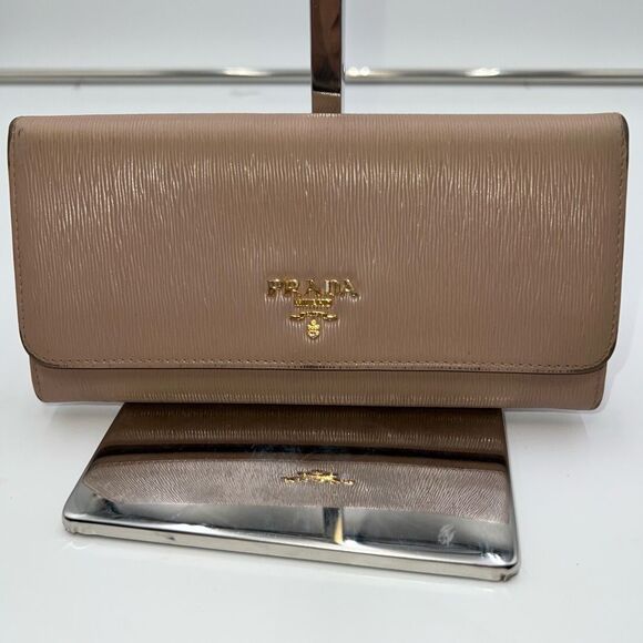 Prada Textured Saffiano Leather Long Wallet **SEE PHOTOS AND DESCRIPTION - Picture 1 of 15
